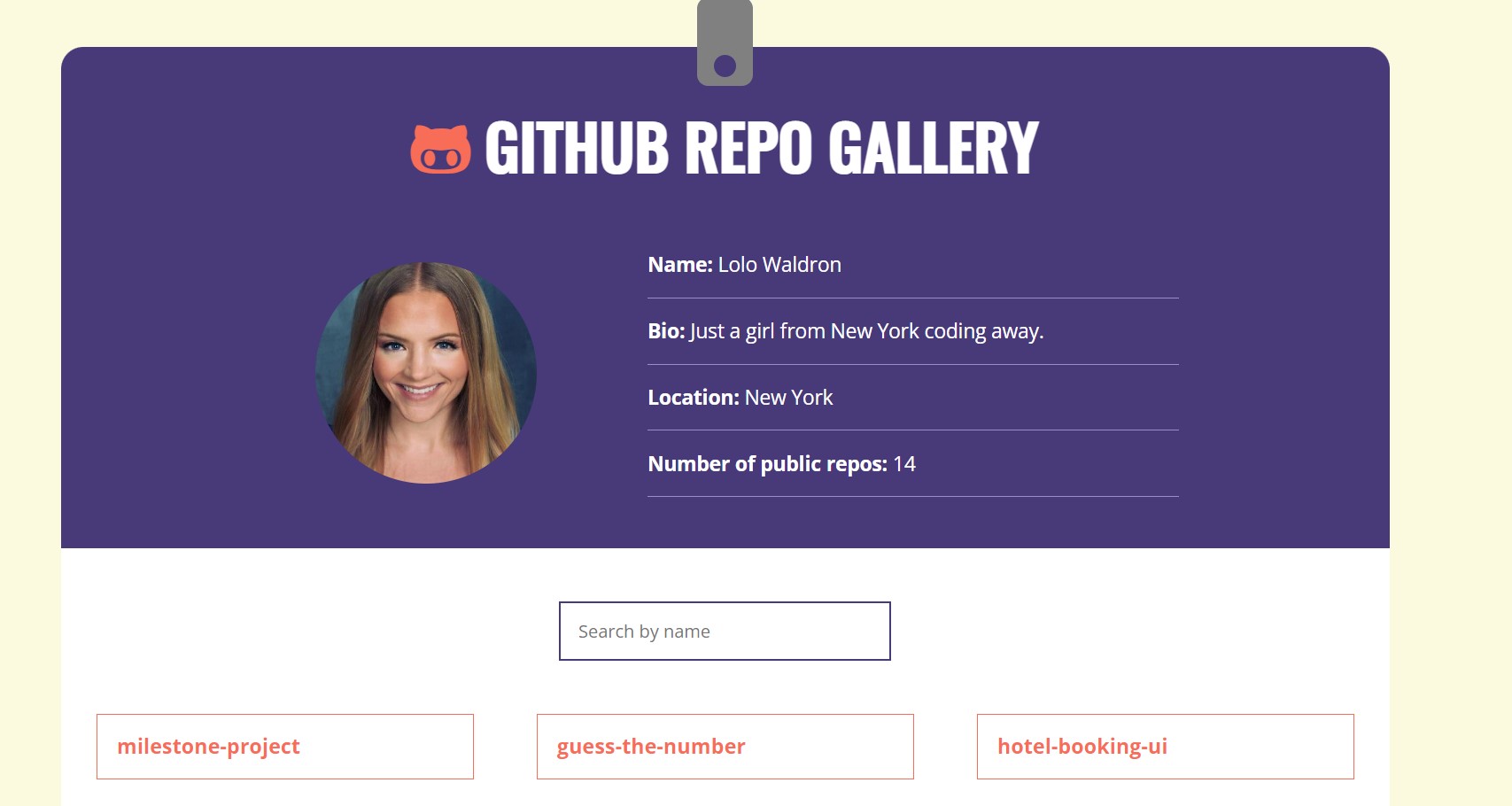 GitHub Repo Gallery project